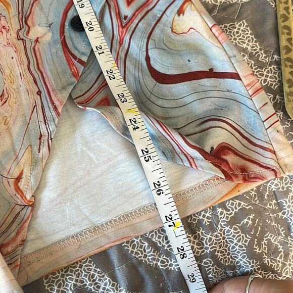 C.O.Z.Y Multicolored Pattern Long Sleeve Scoop Neck Top Polyester Blend Small - Picture 7 of 7